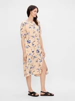 Apricot Floral Backless Midi Dress Pieces Lillian - Women