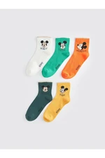 LC Waikiki Mickey Mouse Printed Women's Socks 5 Pack