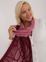 Dark pink and burgundy women's scarf with cotton