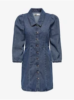 Blue Denim Shirt Dress with Balloon Sleeves JDY Athena - Women