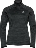 Odlo Women's Run Easy Half-Zip Long-Sleeve Mid Layer Top Black Melange Sweat-shirt de course