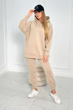 Insulated set with sweatshirt light beige