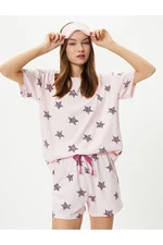 Koton Shorts Pajama Set Short Sleeve Crew Neck Printed