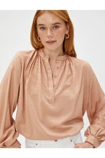 Koton Big Collar Blouse with Balloon Sleeves