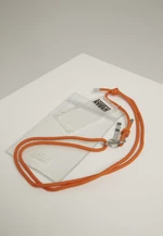 Náhrdelník na telefon s doplňky I Phone 8 průhledný/oranžový