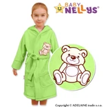 Baby Nellys Dětský župan - Medvídek Teddy Bear - zelený, vel. 86 (12-18m)