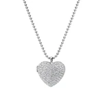 Hot Diamonds Stříbrný srdíčkový náhrdelník s diamantem Memories Heart Locket DP770