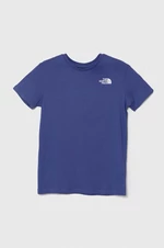Detské bavlnené tričko The North Face REDBOX TEE (BACK BOX GRAPHIC) fialová farba, s potlačou