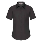 Black Poplin Shirt With Short Sleeves Fruit Of The Loom