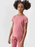 Girls' Plain T-Shirt 4F - Pink