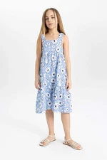 DEFACTO Girl Patterned Combed Cotton Sleeveless Dress