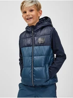 Dark blue children's quilted vest with hood SAM 73 Jifunza