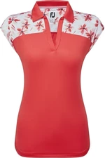 Footjoy Blocked Floral Print Lisle Red S Chemise polo