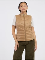 Beige women's quilted vest VERO MODA Sorayasiv - Women