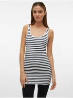 Blue and White Women's Striped Basic Tank Top Vero Moda Maxi - Women