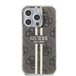 Zadní kryt Guess IML 4G Gold Stripe pro Apple iPhone 15 Pro, hnědá