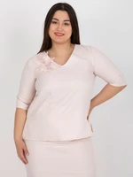 Světle růžová dámská halenka plus size ze sady