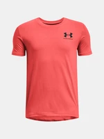 Červené tričko Under Armour UA B SPORTSTYLE LEFT CHEST SS