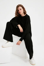 Trendyol Black Basic Crew Neck Knitwear Bottom-Top Set