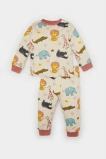 DEFACTO Baby Boy Safari Printed Long Sleeve 2-Piece Pajama Set