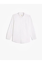 Koton Shirt Pocket Detailed Long Sleeve Cotton Classic Collar