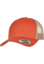 Retro Trucker Cap - Orange/Khaki