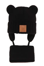 AGBO Boy's winter set: hat and scarf black Petit