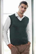 90829 Dewberry V Neck Sleeveless Knit Mens Sweater-Khaki