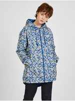 Yellow-Blue Women's Floral Reversible Hooded Jacket VANS Mercy - Women