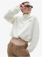 Krémová dámska crop top mikina VANS