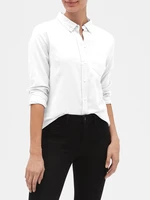 GAP Košeľa fitted boyfriend shirt in oxford Biela