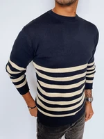 Men's Navy Blue Striped Dstreet Sweater