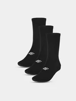 Men's Casual Socks Above the Ankle (3pack) 4F - Black