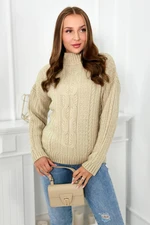 Turtleneck sweater in beige