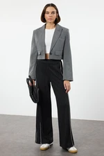 Trendyol Black Piping Detailed Wide Leg Trousers