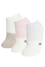 DEFACTO Women's 3-Piece Cotton Booties Socks