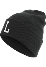 Knitted hat with letter cuff L