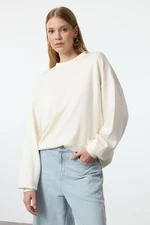 Trendyol Stone Soft Touch Crew Neck Oversize/Wide Cut Knitted Sweatshirt