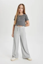 DEFACTO Girl 2-Piece Set Crew Neck Printed Short Sleeve T-Shirt Pants