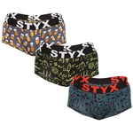 3PACK women's panties Styx art with leg loops multicolored