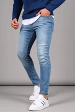 Madmext modré slim fit pánské džíny 6342 s efektem stonewashed