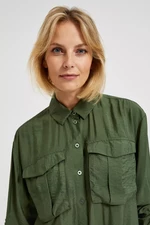 Green khaki women's shirt