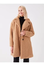 LC Waikiki Women's Jacket Collar Straight Long Sleeve Teddy Coat