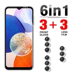 6in1 Hydrogel Film For Samsung Galaxy A14 Full Cover Front Soft Film Sumsung A14 A 14 14A 6.6inches Camera Lens Screen Protector