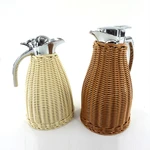 Stainless Steel Lightweight And Portable For On Go In Rattan Thermos Tea Carafe Wide Application