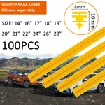 100PCS Car Wiper Blade Windscreen yellow silica gel Replacement Strip 8MM 14"16"17"18"19"20"21"22"24"26"28" Auto Accessories