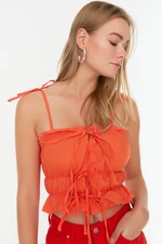 Oranžová blúzka s ramienkami od Trendyol