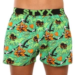 Green men's floral shorts Styx