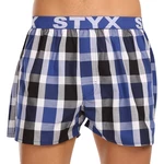 Blue and black men's plaid boxer shorts Styx