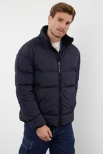 Trendyol Navy Blue Oversize Ribstop Puffer Jacket